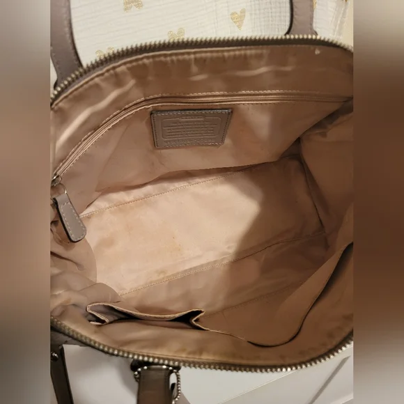 Coach Taylor Eyelet Leather Satchel Crossbody 27392 Putty - Picture 10 of 13